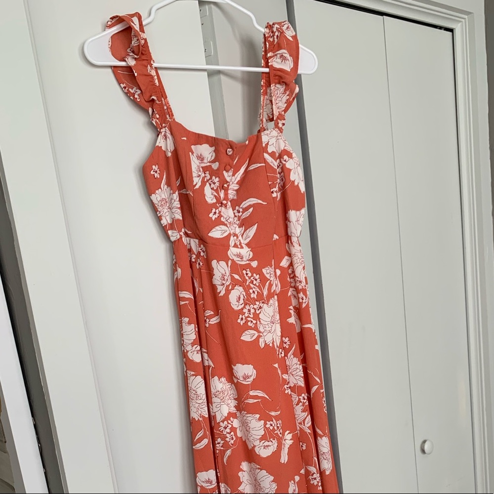 Coral Floral Maxi Dress
